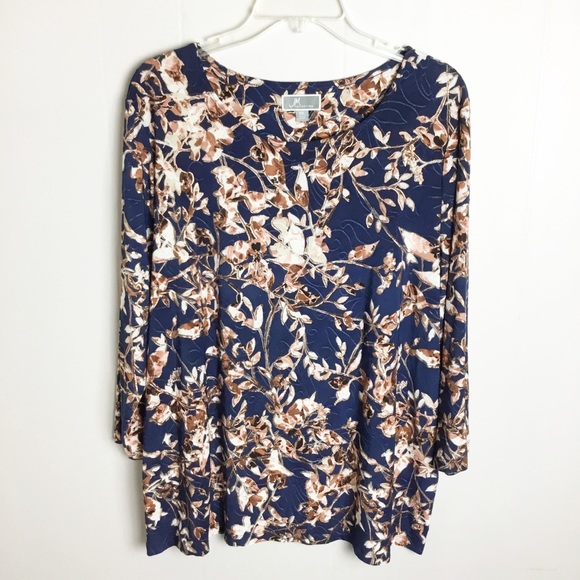 JM Collection Tops - JM Collection Macy’s Plus Size XXL Top 3/4 Sleeve Floral